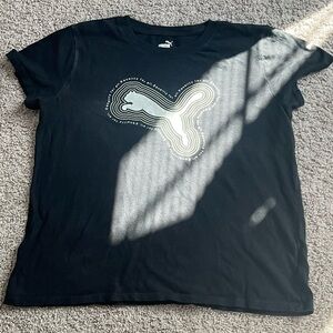 Puma Black Short Sleeve Tee Casual Cotton